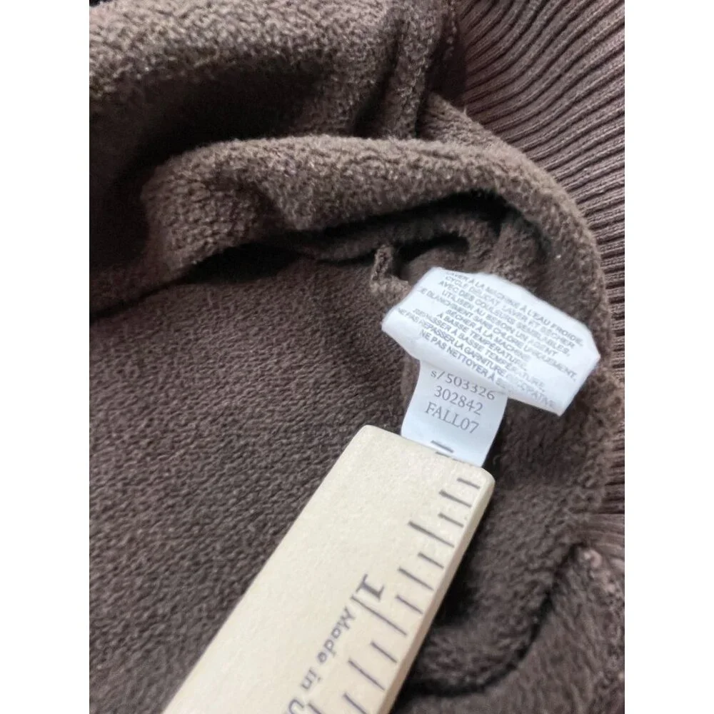 Old Navy Surplus Riverside Mens XL Brown Athletic Varsity Hoodie Thrashed Preppy - Picture 8 of 10